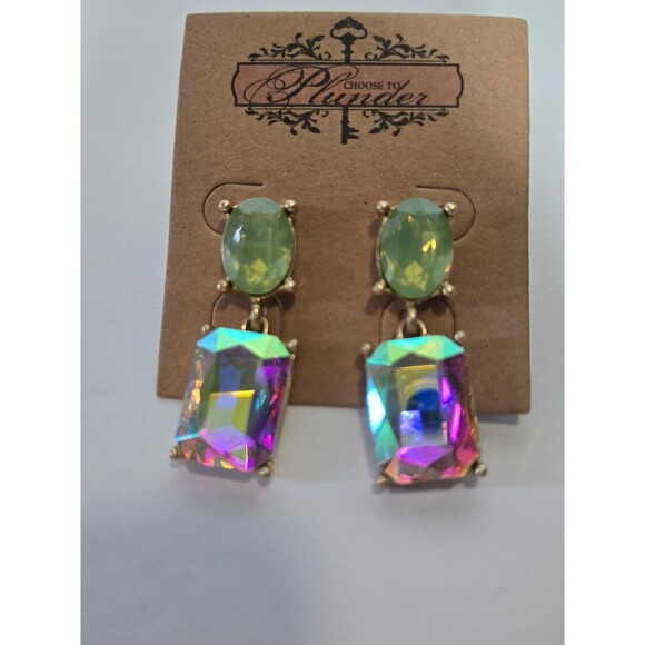 Statement Drop Dangle Earring Shiny Crystal Stud Earrings Women Party Jewelry - Picture 2 of 5